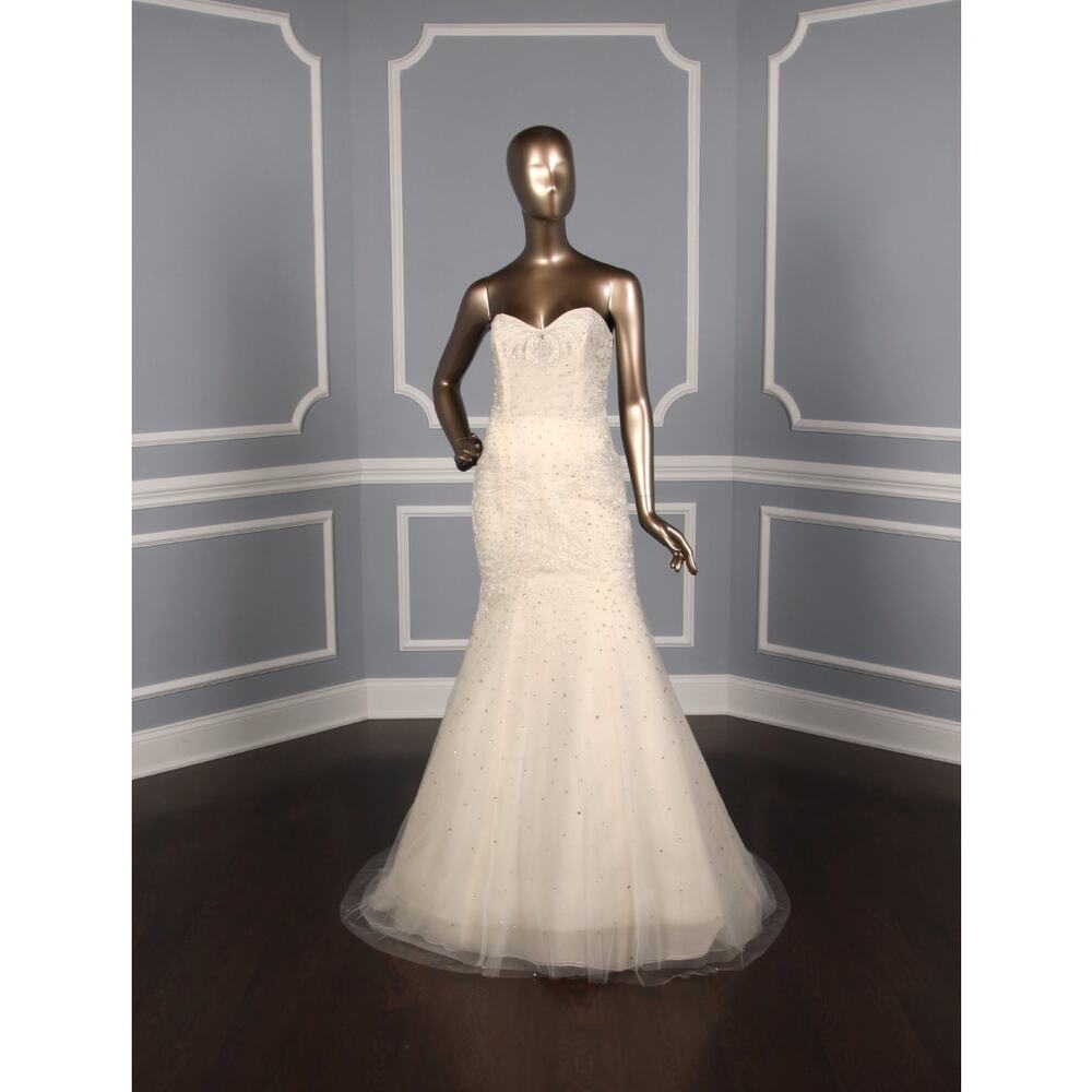 Ines Di Santo Alexa Strapless Fitted Beaded Wedding Dress Sexy Bridal Gown 10